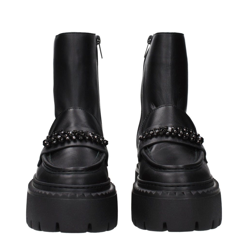 Jimmy Choo Black Leather Ankle Boots