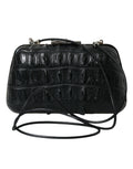 Balenciaga Black Exotic Skin Leather Shoulder Crossbody Box Clutch Bag