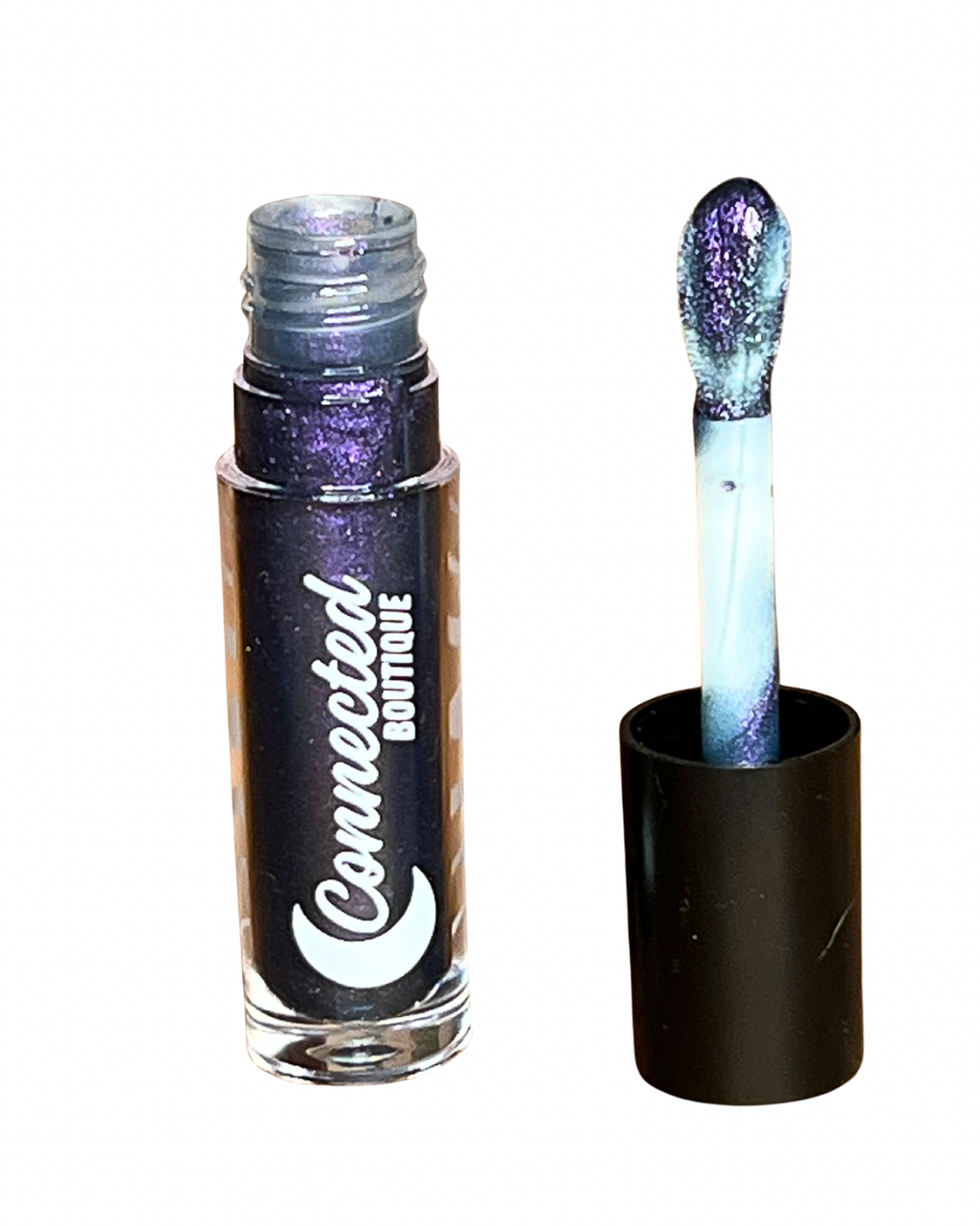 Astradrip duochrome lipgloss purple blue green shift with apple scent